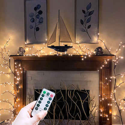 96LEDS Bendable Willow Vine Lights, 8Moeds Rattan Tree Decorative Light, Night Light, For Wall Bedroom Indoor Outdoor Christmas