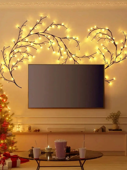 96LEDS Bendable Willow Vine Lights, 8Moeds Rattan Tree Decorative Light, Night Light, For Wall Bedroom Indoor Outdoor Christmas