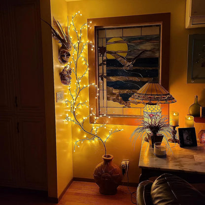 96LEDS Bendable Willow Vine Lights, 8Moeds Rattan Tree Decorative Light, Night Light, For Wall Bedroom Indoor Outdoor Christmas