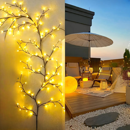 96LEDS Bendable Willow Vine Lights, 8Moeds Rattan Tree Decorative Light, Night Light, For Wall Bedroom Indoor Outdoor Christmas