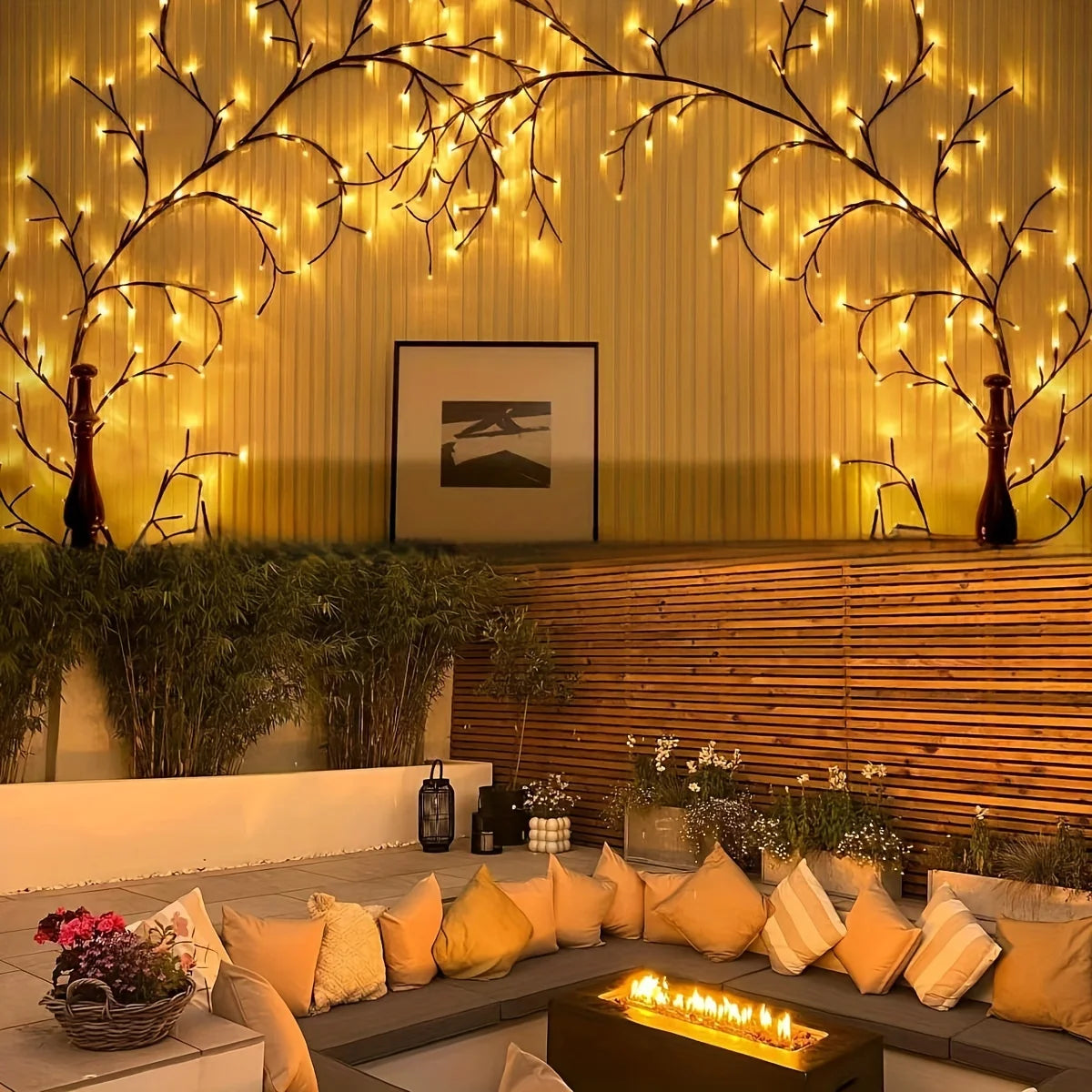 96LEDS Bendable Willow Vine Lights, 8Moeds Rattan Tree Decorative Light, Night Light, For Wall Bedroom Indoor Outdoor Christmas