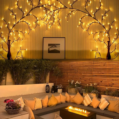 96LEDS Bendable Willow Vine Lights, 8Moeds Rattan Tree Decorative Light, Night Light, For Wall Bedroom Indoor Outdoor Christmas